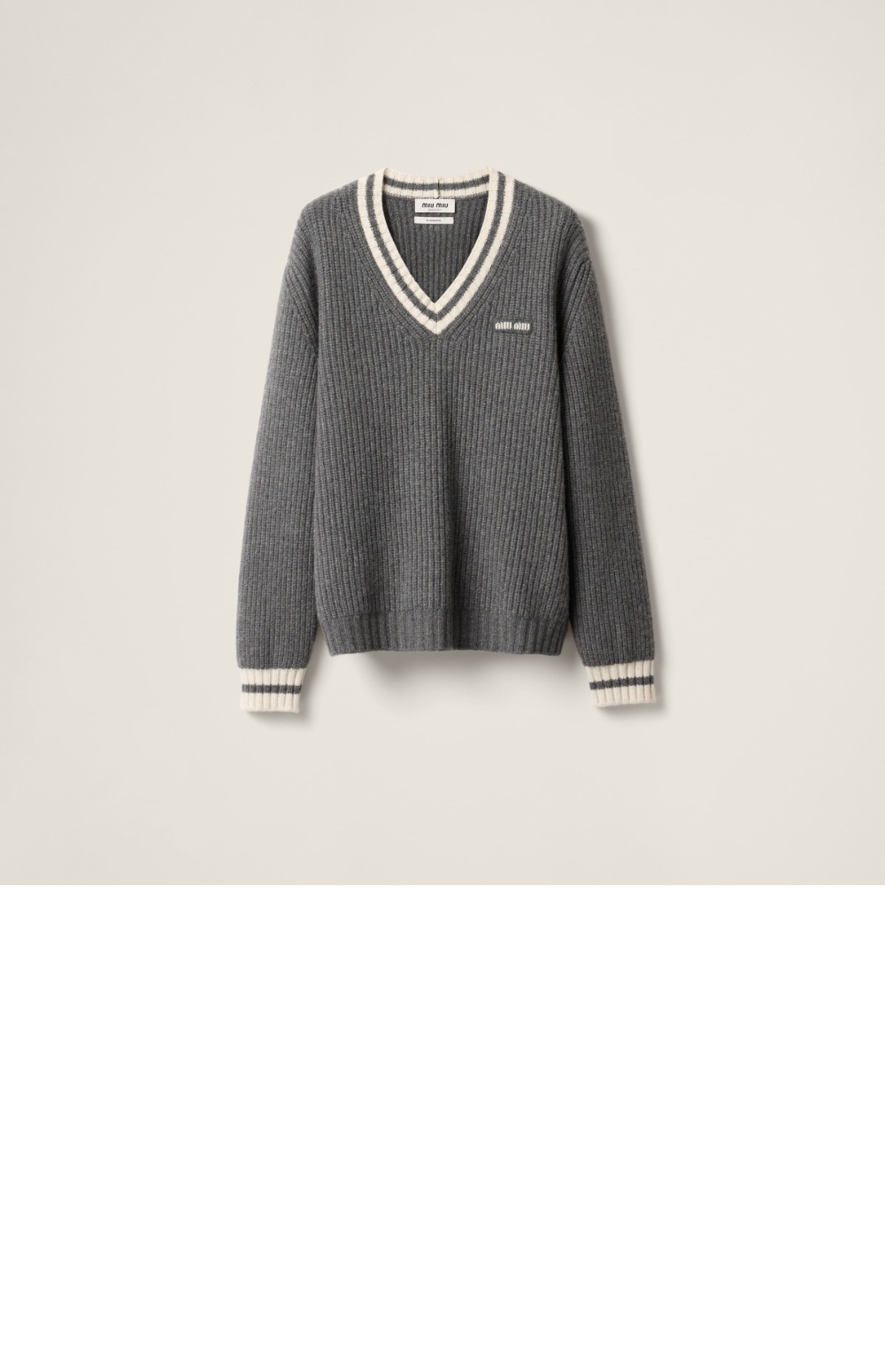 미러급레플리카사이트 | 명품레플리카 전문 쇼핑몰  | 딥퀄 - 울 및 캐시미어 브이넥 스웨터 &gt; 미우미우