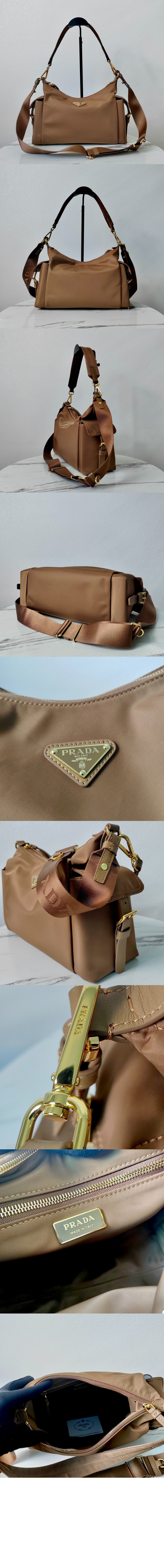 익스플로어 라지 리나일론 및 가죽 핸드백 1BC264 > Explore - 익스플로어