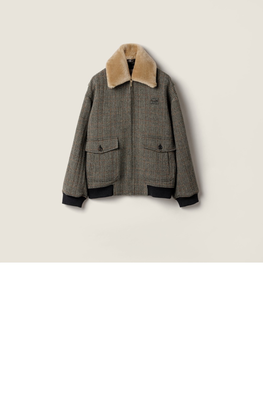 미러급레플리카사이트 | 명품레플리카 전문 쇼핑몰  | 딥퀄 - 시어링 칼라 셰브론 블루종 재킷 &gt; 미우미우