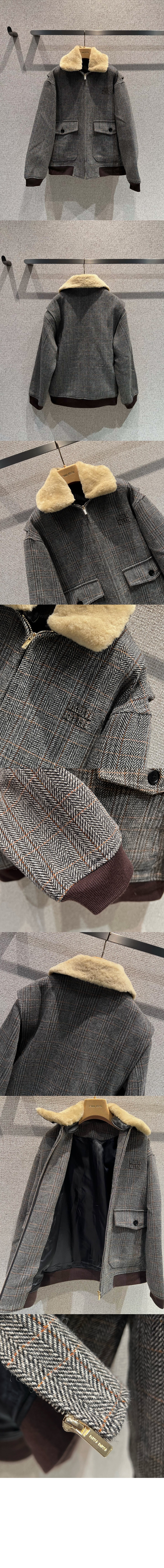 미러급레플리카사이트 | 명품레플리카 전문 쇼핑몰  | 딥퀄 - 시어링 칼라 셰브론 블루종 재킷 &gt; 미우미우