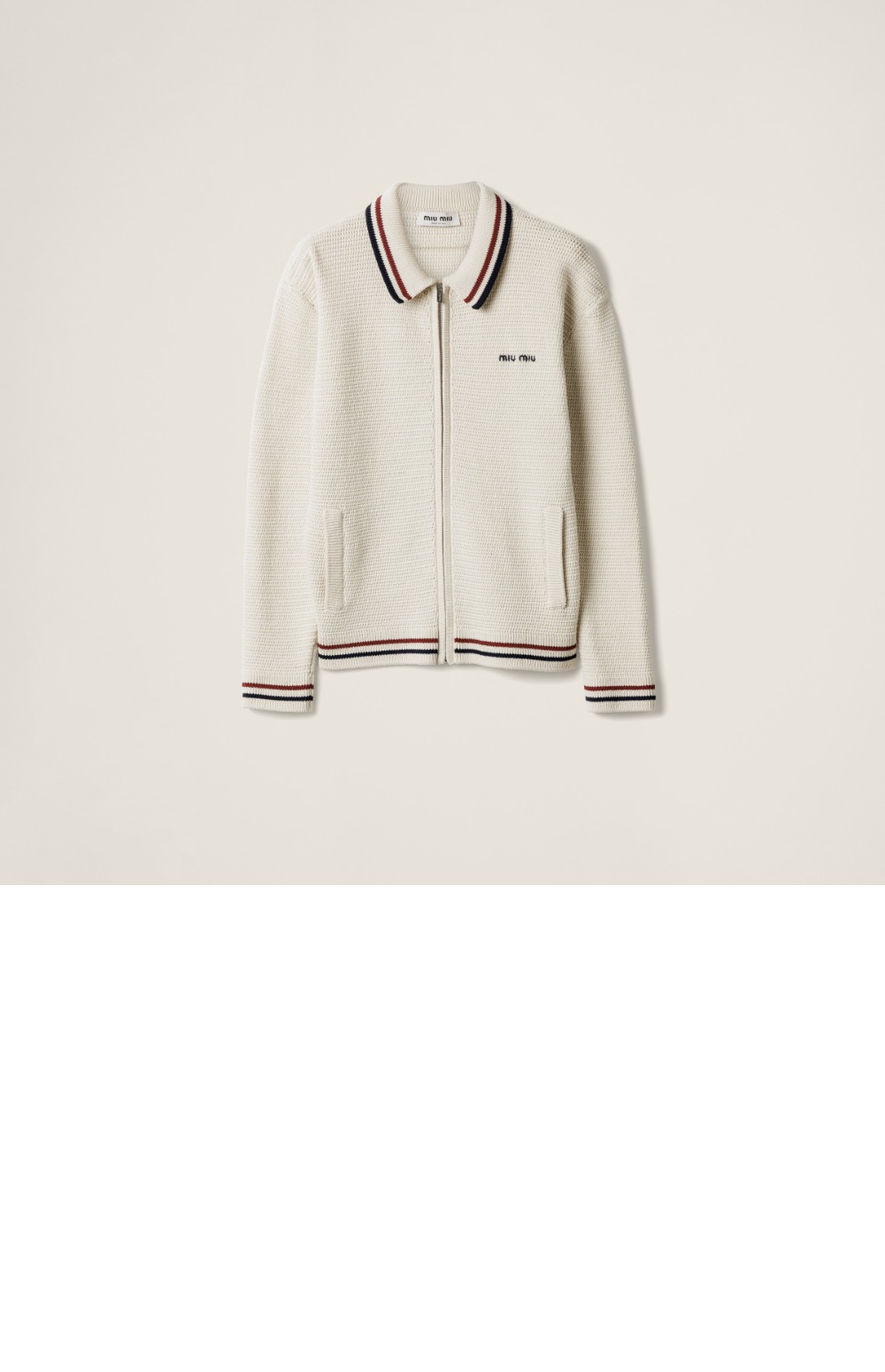 미러급레플리카사이트 | 명품레플리카 전문 쇼핑몰  | 딥퀄 - 코튼 니트 지퍼 가디건 &gt; 미우미우