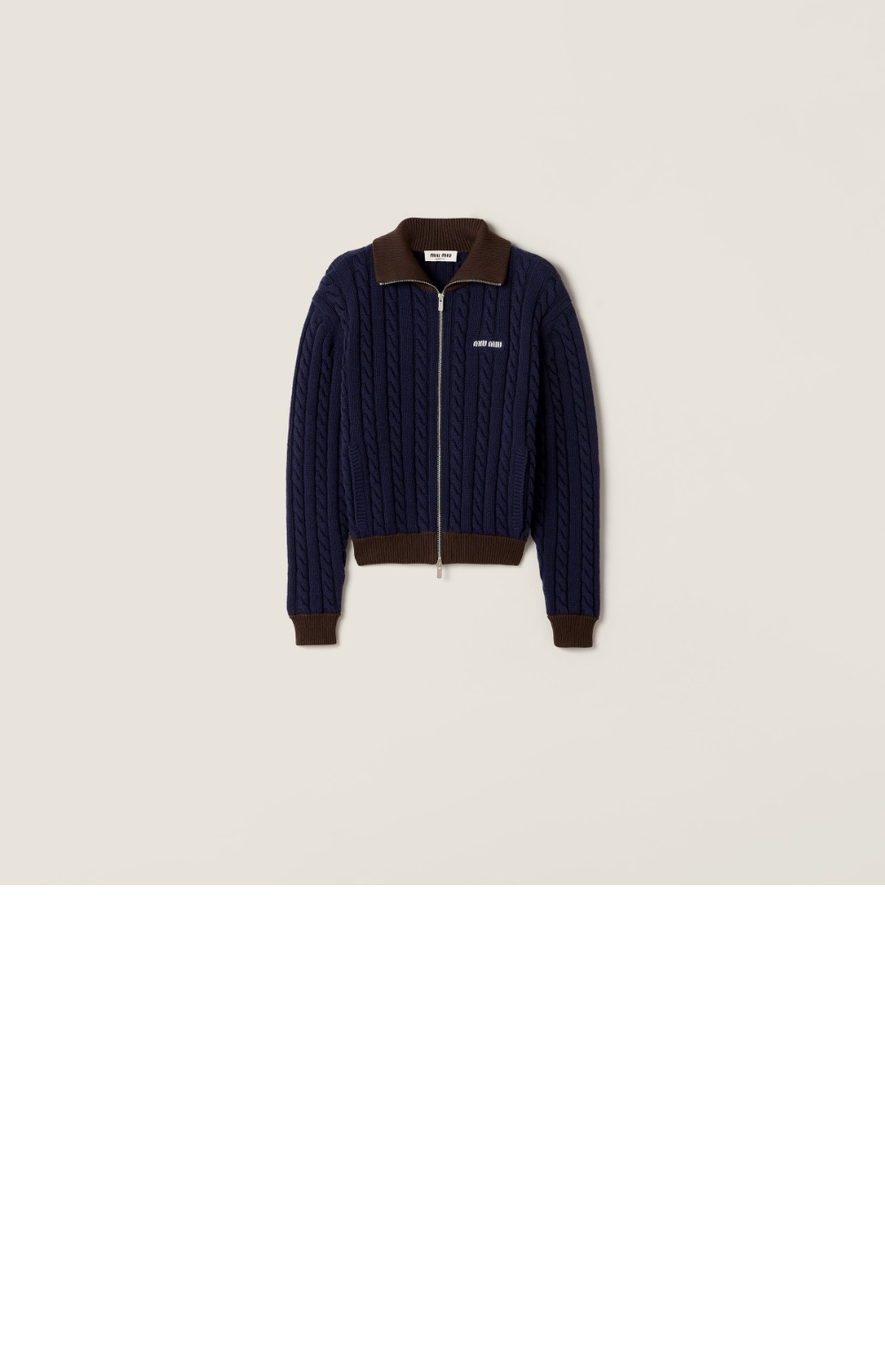미러급레플리카사이트 | 명품레플리카 전문 쇼핑몰  | 딥퀄 - 울 및 코튼 지퍼 가디건 &gt; 미우미우