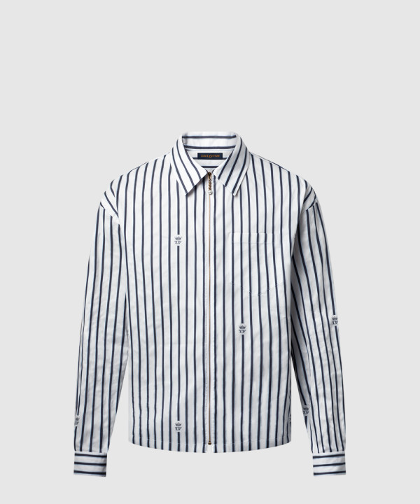 롱 슬리브드 집업 셔츠