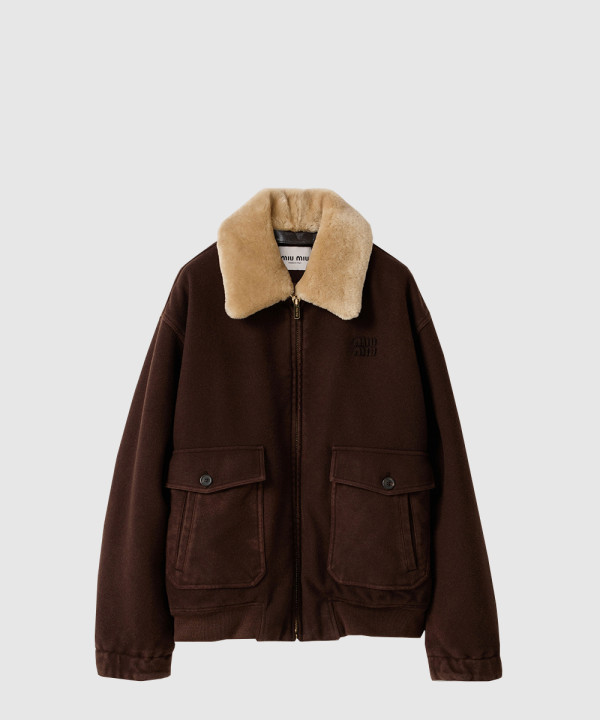 시어링 칼라 울 블루종