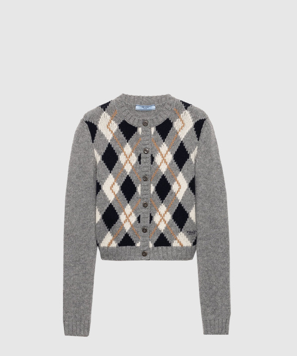 아가일 니트 캐시미어 가디건