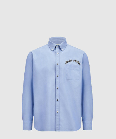 자수 로고 옥스포드 코튼 셔츠